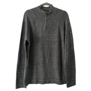Flag & Anthem Men's Mock Neck Quarter Zip Gray Pullover Sweater M Medium New